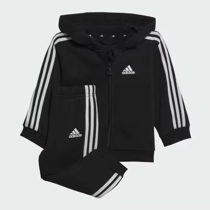Conjunto ADIDAS-I 3S FZ FL JOG-HR5866-NEGRO-KIDS/BEBÉ - 1
