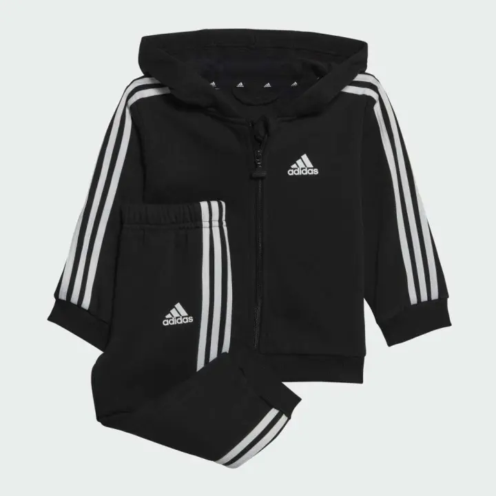 Conjunto ADIDAS-I 3S FZ FL JOG-HR5866-NEGRO-KIDS/BEBÉ - 1