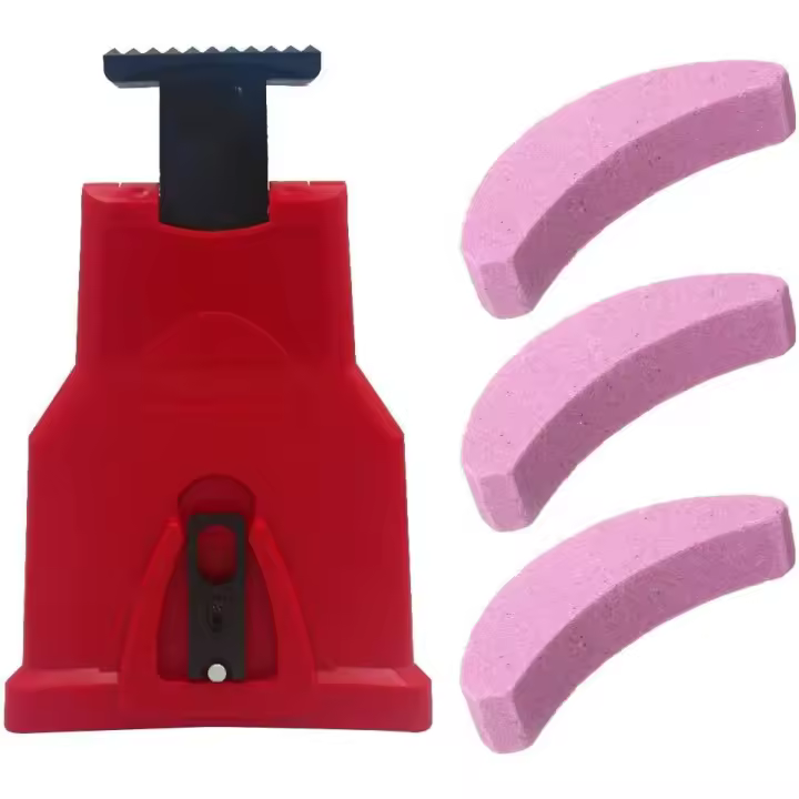 Afilador de cadena de motosierra con kit de 3 piedras de afilar Afilador de cadena de motosierra Kit de afilado de cadena de motosierra Afilador de cadena de motosierra (rojo) - 1