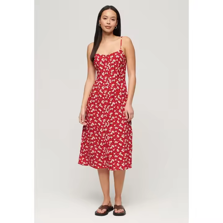 Superdry Vestido Midi Sin Mangas Print Button Cami - 1