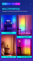 Lámpara De Piso Inteligente RGB 200cm Tuya Control Remoto Por App Luz De Ambiente LED Moderna Decoración De Fiestas - details 7