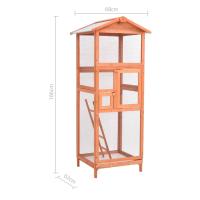vidaXL Jaula para pájaros madera maciza de abeto 68x62x166 cm - details 7