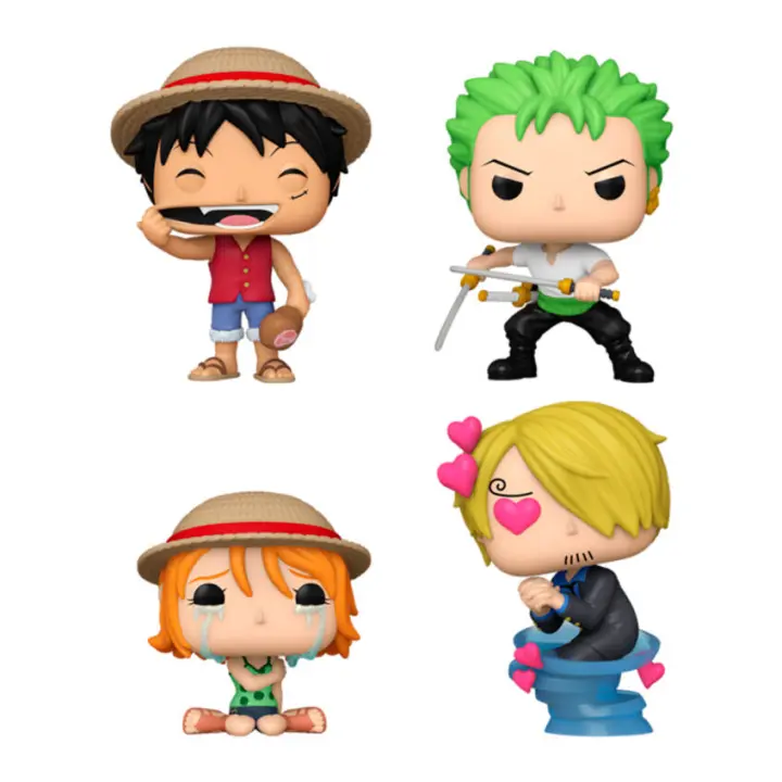 Blister 4 figuras POP One Piece ExclusiveFigura  Coleccionable - Idea de Regalo- Mercancia Oficial - Juguetes para Niños y Adultos - Movies Fans - Muñeco para Coleccionistas y Exposición - 1