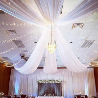 Nueva Decoración De Arco De Boda Con Cortina De Tulle Transparente Cortina De Techo Para Fiesta Y Ceremonia En Hotel Estilo Europeo - details 5