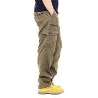 Pantalones Cargo Hombre FGKKS Con Multiple Bolsillos Y Cierre De Cremallera Algodón Puro Pantalones Rectos Casuales De Color Sólido Para Construcción - details 14