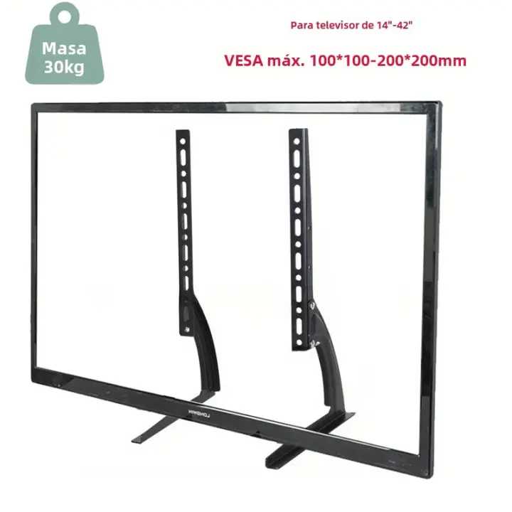Soporte Universal Para TV Pies Para Paredes LCD/LED/OLED/Plasma Pantalla Plana Y Curva Metálico Soporte De Mesa Riser - 1
