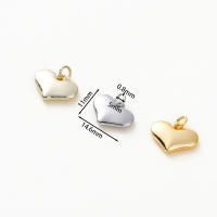 4pcs Colgante De Corazón De Amor Sólido En Oro 14K 18K Con Anillo De Salto Para Suministros De Joyería DIY Accesorios De Joyería - details 8