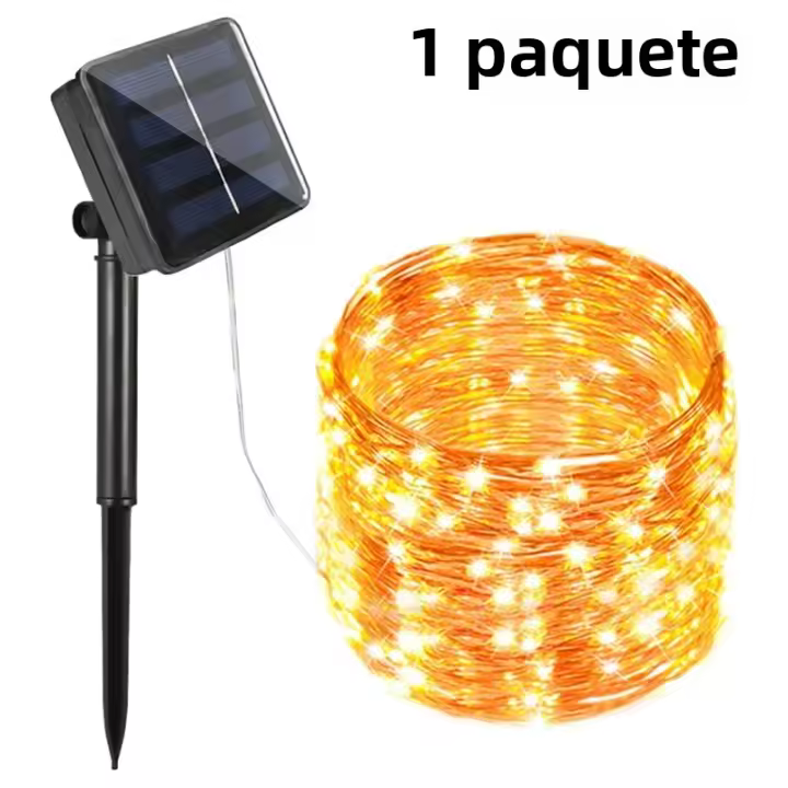 4pcs Luces De Hadas Solares Para Jardín 50/100/200/300 LED Luces Navideñas Impermeables Para Exteriores Guirnalda Solar Para Fiestas - 1