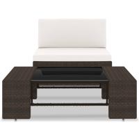 vidaXL Juego de muebles de jardín 2 piezas ratán sintético Negro, Marrón, Gris Conjunto Terraza Muebles Jardín Exterior Juego de Muebles de jardín Mueble Jardín Exterior Muebles de Salon Exterior - details 0