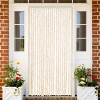 vidaXL Cortina Antimoscas Persiana Protección Chenilla 90x200 cm Color Beige,  Beige y marrón,  beige and dark brown y mas - details 0