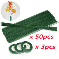 Varilla De Hojas Verdes Para Flores Artificiales De Hierro Con Cinta De Floración Para DIY Rama De Flor Simulada Para Decoración Del Hogar - details 6