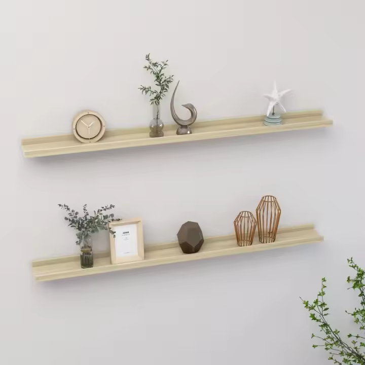 Estantes de pared 2 unidades roble Sonoma 100x9x3 cm - 1