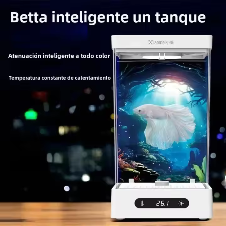 Acuario Pequeño Para Betta Con Sistemas De Recirculación Automática Ecológico Mini Para Escritorio De Plástico 2L - 1