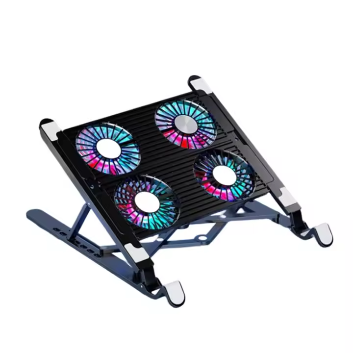 Nueva Base De Enfriamiento Para Portátil Plegable Estándar Portátil Ajustable Para 13-17.3 Pulgadas Con 4 Ventiladores - 1