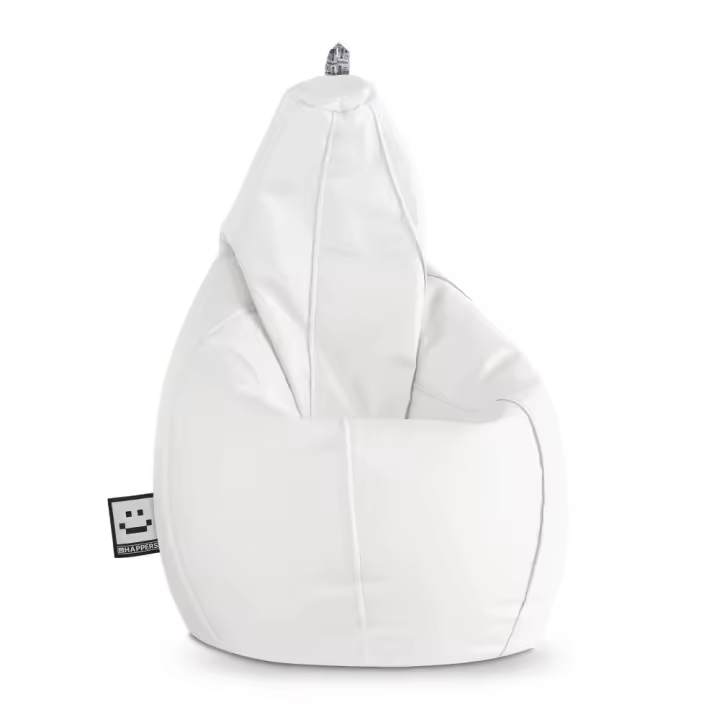Puff Pera Polipiel Blanco HAPPERS - Cómodo, ligero y resistente. Make it Happers® - 1