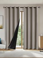 Cortinas Negras Con Grommets 1pc Total Privacidad Y Odorílessas Para Sala De Estar Y Dormitorio Decoración Moderna De Hogar Y Hotel - details 9