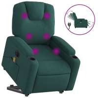 vidaXL Sillón de masaje eléctrico reclinable elevable tela Gris claro, Gris oscuro, Negro Sillon Dormitorio Sillon Comodos Silla Relax Sillón Sofá - details 2