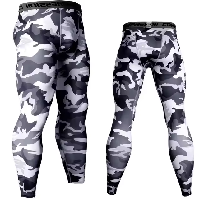 Leggings De Compresión Para Hombres Con Secado Rápido Terciopelo Deportivo Entrenamiento Pantalones De Correr FjGym - 1