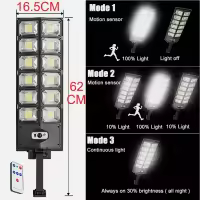 Luz Led Solar para exteriores, lámpara Solar potente de 720 LED con Control remoto y 3 modos, luz impermeable para jardín y calle - details 6