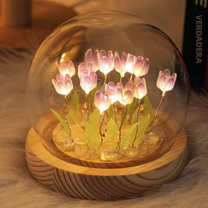 Lámpara De Noche Flor De Tulipán DIY Operada Por Batería Lámpara De Mesa LED Para Decoración Del Hogar Y Regalo Luz De Noche De 10/20Pcs - 1