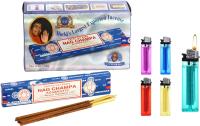 Kit de Incienso Nag Champa Satya, 12 Paquetes X 15g + 5 Mecheros Desechables con Piedra - details 0