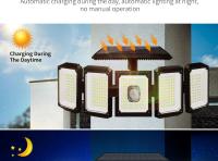 Luz Solar Exterior 300 LED Con Sensor De Movimiento Luz De Jardín Impermeable Ajustable Lámpara De Pared Para Patio - details 3