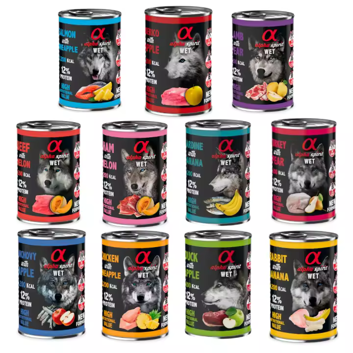 Alpha Spirit Comida Húmeda de  Perros  Pack de 11 Sabores Para Probar 400g - 1