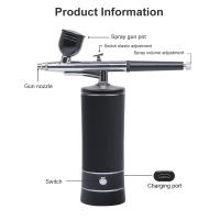 Peicon Aerógrafo Portátil Para Uñas Con Compresor Para Arte De Uñas Pintura De Pasteles Y Manualidades Herramienta De Belleza Multifuncional Recargable Metálica - details 10