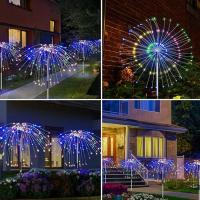 Lámpara De Fuego Solar Con 150 LED Luz De Cadena De Hadas Impermeable Para Decoración De Jardín Y Paisaje 8 Modos De Iluminación Para Fiestas Al Aire Libre - details 5