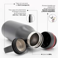 Botella Triple Capa 500ml negra Cloen. Acero Inoxidable. 24 horas de frio y 12 horas de calor. - details 1