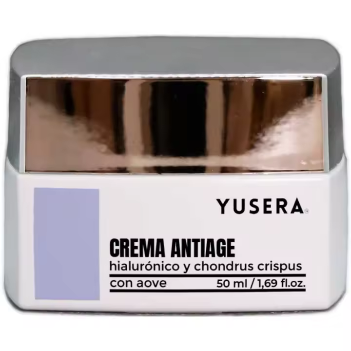 Tratamiento Antiedad en crema, con Ácido Hialurónico, Alga Roja y AOVE 50ml - YUSERA - 1