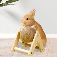 Juguete Interactivo Para Mascotas Pequeñas Pelota De Uso De Uñas De Madera Y Sisal Para Gatos Y Chinchillas - details 3