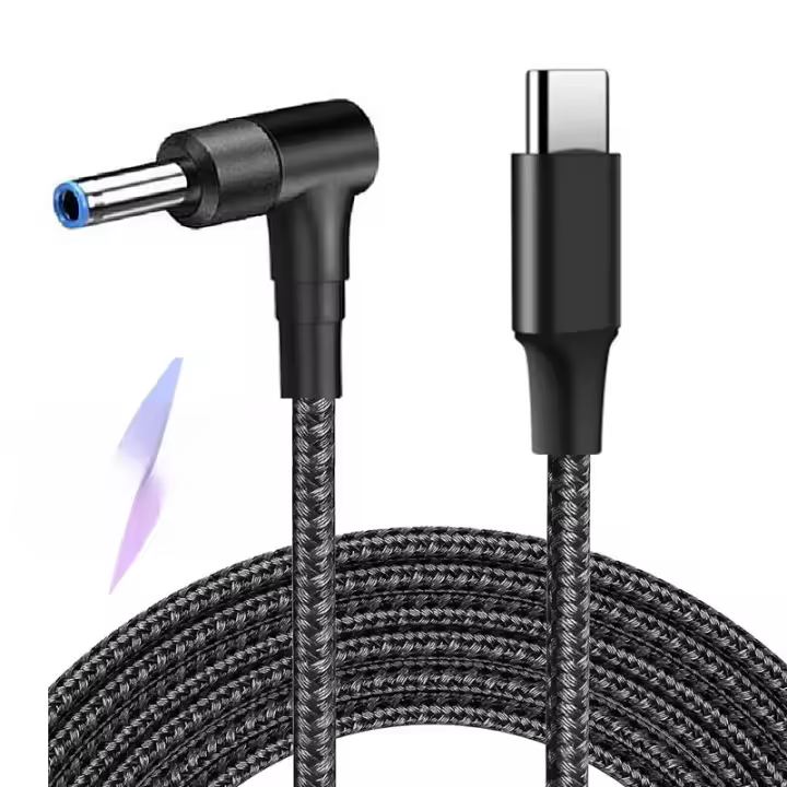 Cable De Carga USB C a 4.5mm Para Portátiles 100W PD Tipo C a DC 4.5x3.0mm Suministro De Energía Para HP Notebooks Stream 11 13 14 15 Y Más - 1