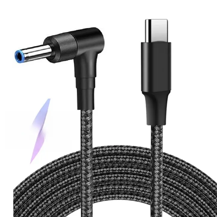 Cable De Carga USB C a 4.5mm Para Portátiles 100W PD Tipo C a DC 4.5x3.0mm Suministro De Energía Para HP Notebooks Stream 11 13 14 15 Y Más - 1