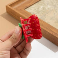 Pinza Para El Pelo De Estilo Fashion Con Diseño De Fresa Pequeña Accesorio Para El Cabello Para Mujeres Para Uso Diario Y Ocasiones Especiales - details 2