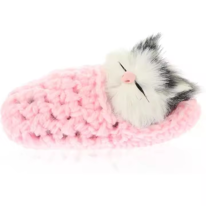 Sleeping Cat Doll Simulation Vocalize Small Cat Stuffed Animal Plush Toy Kitten with Meows Sound - 1