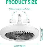 Ventilador de Techo con Luz LED Regulable 30W, E27 Lampara y control remoto, 3 Velocidades, Ventilador Moderno Silencioso para Dormitorio [Clase de eficiencia energética F] - details 1