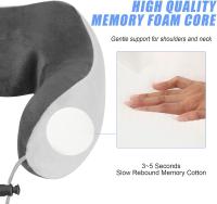 Cojín cervical de viaje/masajeador cervical Eléctrico con función de calor, almohada de espuma viscoelástica para aliviar el dolor de Cuello, cojín de soporte Cervel para Avión, Coche, oficin, Gift (GRIs) - details 2