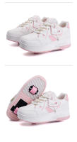 Zapatos De Caminar Con Cordones Y Transpirables Para Niñas 2024 Patinetas Deportivas Retráctiles Para Estudiantes Mujeres En Exteriores Material Superior De Cuero Suela TPR Tamaño True Fit Para Edad 7-13 - details 25
