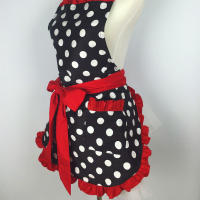 Delantal Lindo Con Bolsillos Estilo Retro Rojo Con Puntos Para Navidad Sin Mangas Ajustable Para Cocinar Y Limpieza Para Mujeres Y Niñas - details 2