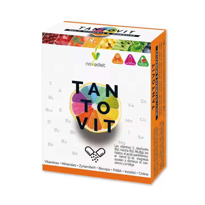 Novadiet TANTOVIT 30 comprimidos con Vitaminas, Minerales, Zynamite®, Bacopa, PABA, Inositol, Colina - 1