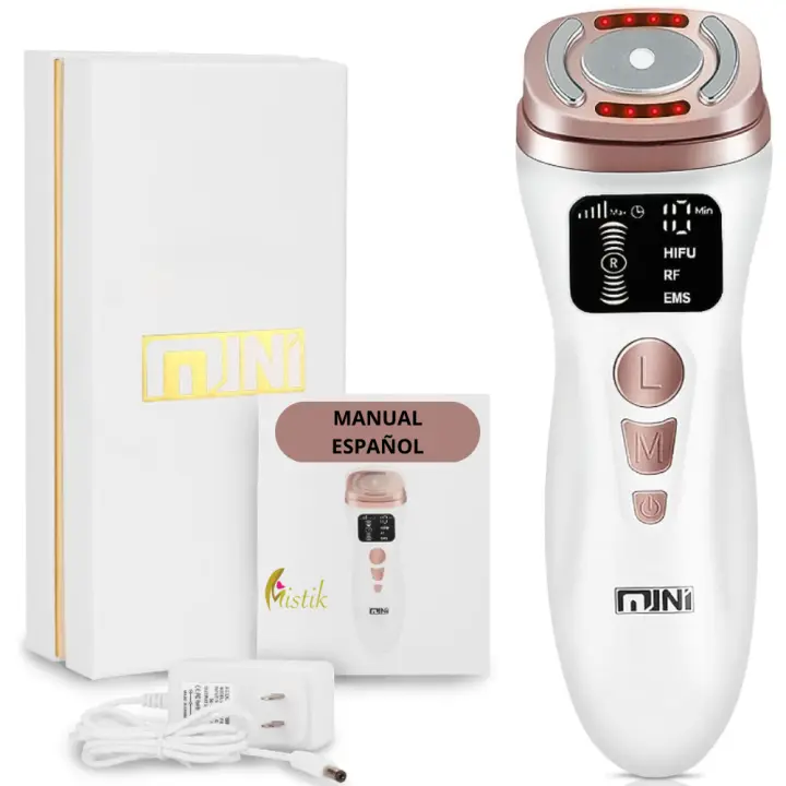 con Pantalla Máquina Facial para Eliminar las Arrugas Masajeador Ultrasonidos RF EMS LED Rejuvenecimiento Antienvejecimiento Cuello Barbilla Cara Regenerador Terapia en Casa Regalar Mujer Radiofrecuencia - 1