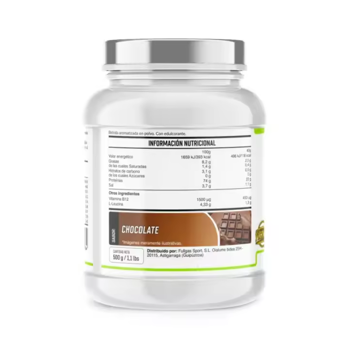 FULLGAS - VEGAN PROTEIN - 500g - Proteína Vegana con L-Leucina y Vitamina B12.  Proteína vegana con aislado de proteína de guisante (alta en lisina) y proteína de arroz (alta en metionina) como fuentes principales. - 1