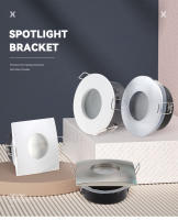 Nueva Diseño IP65 Impermeable Foco LED Recubierto GU10/MR16 Encaje Redondo Cuadrado Bombilla De Luz Térmica Enclavamiento Aluminio Blanco - details 0