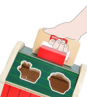 Juguetes De Madera Para Bebés Casa De Juego Montessori Con Animales De La Granja Sorteo De Colores Y Formas Bloques De Construcción Educativos Para Niños - details 6