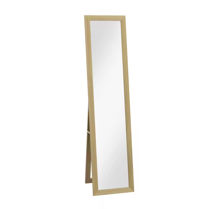 HOMCOM Espejo de Cuerpo Entero 37x157 cm Espejo de Pie Espejo de Pared Forma Rectangular con Marco de Madera Decorativo para Salón Dormitorio Pasillo - 1