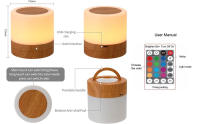 Lámpara Nocturna Recargable a Distancia Con 13 Colores Luz De Mesa Portátil Para Cama Y Niños Control Táctil Y Dimmer USB - details 6