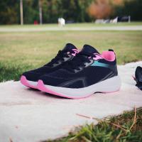 HLUNA - Zapatillas Deportivas Mujer estilo Running cubiertos de Malla Transpirables Negro y Azul Marino combinado con rayas Rosas - Zapatos para Trabajo para el día a día n08c - details 0
