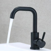 Grifo De Baño Negriño De Acero Inoxidable 304 Con Mezclador De Agua Caliente Y Fría Tapón Giratorio De 360 Grados Monohandle - details 10
