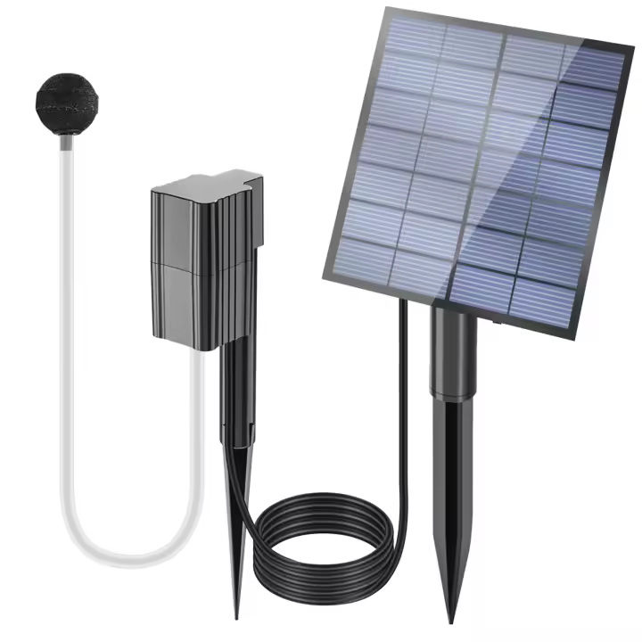 Aerador De Estanque Solar 7V/2.5W Eficiente Oxigenador De Tanque De Peces Con Tubo De Aire Y Piedra De Bolbog Para Estanque De Peces - 1